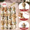 Transfronterizo 12 Piezas Ángel de Madera Ángel Blanco Campana Dorada Cinta Ventana del Hogar Chimenea Fiesta Decoración Colgante