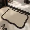 Alfombra de Piso Retro Estilo Francés para Baño, Alfombra Antideslizante para Entrada de Baño, Fácil de Mantener, Felpudo Absorbente de Agua, Alfombra de Piso Doméstica de Tierra de Diatomeas