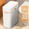 Cubo de basura engrosado con tapa para uso doméstico en inodoro, dormitorio, sala de estar, cocina, baño, operado con el pie, presionado a mano, gran capacidad, espacio estrecho