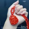Pulsera de Cinabrio Crudo, Pulsera de Cuentas Rojas de Arena Roja de Múltiples Círculos, Collar, Cuentas de Cinabrio, Cuentas Budistas, Suministro para Transmisión en Vivo
