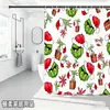 Bestseller transfronterizo de Amazon: Cortina de ducha verde del Grinch, cortina de ducha impermeable de pongee con estampado digital de dibujos animados