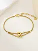 Nuevo Anillo de Acero Inoxidable al por Mayor Transfronterizo 26 Letras Inglesas Anillo de Doble Capa Pulsera Chapada en Oro