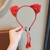 Ano Novo estilo chinês joias infantis simulação trançado headband bonito festivo borla flor headband Ano Novo estilo acessórios de cabelo