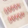 Peça de unha com desgaste explosivo alto senso olho de gato fogos de artifício strass patch de unha feito à mão livro vermelho garota popular unha pré-fabricada