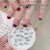 Mini Laço Zircônia Pedras Strass para Nail Art Pequenas Pedras Strass Prateadas Laço de Gravata Coração Diamante Enfeites Decorações de Pedras Strass para Nail Art