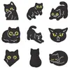 Parches bordados únicos de gato negro estilo oscuro, varias poses de gatitos, para reparar agujeros en la ropa, insignias bordadas para mochilas