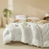 Colcha de fibra de soja tipo A, con diseño de hilo arrugado, engrosada para uso invernal, adecuada para primavera y otoño, y disponible como núcleo de colcha individual o doble para dormitorios.