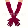 Accesorios para Mujer de los Años 1920 Spandex Satén Flocado Guantes de Charol Accesorios de Disfraz para Fiesta de Baile Transfronteriza en Stock