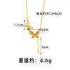 Diseño Moderno Zircón Mariposa Hueca Collar Oro de Arena Vietnamita Borla Larga Perla Falsa Cadena para Clavícula Joyería