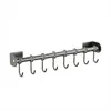 Estante de Almacenamiento para Cocina, Ganchos para Cocina, Barra con Ganchos Móviles, Barra Colgante sin Taladro, Soporte para Espátulas y Cucharas, Almacenamiento Montado en Pared