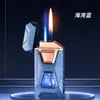 Th653 Encendedor de Cigarros de Llama Azul de Inyección Directa Tanque de Gas Visible Portátil Recargable