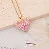 2022 Nueva Joyería Colgante Rosa Cobre Microincrustado Collar de Amor Personalizado Cadena de Clavícula de Mariposa N996
