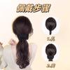 Perucas Transfronteiriças Pinduoduo para Mulheres, Presilha de Cabelo com Laço Moda Coreana, Rabo de Cavalo Cacheado de Fibra Sintética de Alta Temperatura, Peça Única Dropshipping