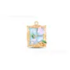 Venta Caliente Transfronteriza Pintura al Óleo Jardín de Monet Colgante de Gota de Aceite de Acero Inoxidable Collar Pendientes de Cadena de Lana Joyería DIY