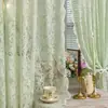 Cortinas de Gasa de Encaje Color Café con Leche de Lujo Ligero Francés Translúcidas pero Opacas Cortinas Transparentes Estilo Ins para Dormitorio Ventana Saliente de Gama Alta
