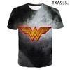 Camiseta de cuello redondo para hombre y mujer con nueva tendencia de moda con impresión digital 3D de Wonder Woman para verano
