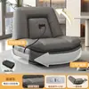Sillón sofá individual, sofá cápsula espacial, sofá reclinable eléctrico giratorio para sala de estar, mecedora multifuncional de cuero WY