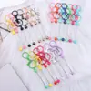 Llavero creativo DIY con cuentas, colgante simple de plástico para teléfono y auriculares, lindo accesorio de amuleto, se puede ensartar, venta al por mayor de regalos