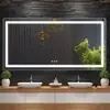 Espejo de baño inteligente LED táctil, espejo sin marco antivaho de alta definición, montado en la pared para baño, proyecto de hotel, espejo de tocador y maquillaje