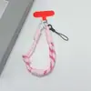 Estilo ins correa de teléfono tejida de color contrastante correa corta para la muñeca colgante de llavero de cámara CCD anti-pérdida unisex