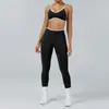 Conjunto de Pantalones de Yoga con Bloques de Color Transfronterizos Conjunto Deportivo para Correr al Aire Libre Fitness Espalda Descubierta Ropa Deportiva para Mujer Venta al por Mayor