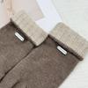 Luvas de Tricô da Moda com Tela Sensível ao Toque de Cor Sólida para Outono e Inverno, Longas sem Dedos, à Prova de Vento, Quentes e Resistentes ao Frio
