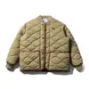 Roupas Vintage 2025 Inverno Novo Retro Japonês Zíper Espesso Padrão Abóbora Gola Alta Bolso Grande Jaqueta de Algodão