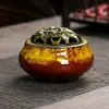 Quemador de incienso cerámica mayoreo quemador de incienso hogar interior quemador de sándalo adornos creativo horno yiwu incienso quemador de incienso craquelado de hielo