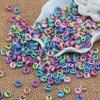 Cuentas de Letras Redondas Planas Acrílicas Hechas a Mano DIY para Niños Cuentas de Letras Inglesas Coloridas