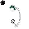 E-Commerce Transfronterizo Nuevo Anillo Labial de Aleación de Titanio 0.9 Rosca Interna Anillo para la Nariz Aretes G23 Garra de Gato con Circonias Incrustadas