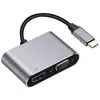 Cable Adaptador de Cuatro en Uno Tipo-C a Hdmi+Vga Hub de Conversión Hub Estación de Acoplamiento 4 en 1 Tipo-C