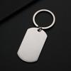 Chaveiro transfronteiriço de aço inoxidável tag impressão a cores a laser material em branco presente de feriado letras chaveiro de metal