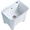 Fregadero de Cerámica Grande para Trapeador para Uso Doméstico, Adecuado para Balcón, Exterior, Baño con Pedestal Alto, Fregadero de Cerámica para Trapeador Comercial