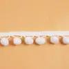 Ponto Branco Pequena Bola de Pelo Pom-Pom Renda Acessórios Feito à Mão Cortina Roupas Acessórios Têxteis para Casa Bola de Pelúcia de Nylon Renda
