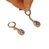 Elegantes Pendientes de Hebilla para Oreja Morados con Forma de Gota de Durian Moda Elegante Diseño de Lujo Ligero Versátil Pendientes Nuevos 2024