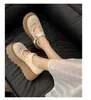 Mocassins Trançados Vazados de Solado Grosso para Mulheres 2026 Novos Sandálias de Verão para Exterior Fechadas na Ponta com Tira de Velcro Sapatos Mary Jane que Aumentam a Altura