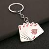 Simulação direta da fábrica de poker de metal pingente chaveiro acessórios personalidade criativa pequeno presente