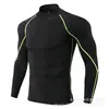 Amazon Venta Caliente Transfronteriza Ajuste Delgado Manga Larga Rayas Fitness Entrenamiento Versátil Hombres Secado Rápido Ropa Estilo Otoño/Invierno