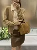 Cárdigan de punto de lana estilo Old Money para mujer, en capas con una camisa de lino, diseño de dos piezas simulado, nueva colección otoño 2026, prenda exterior tipo suéter para mujer