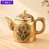 Popular tetera giratoria de dragón y fénix de latón, petaca, hervidor, adorno decorativo creativo para escritorio, tetera pequeña, en stock de fábrica