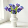 Ramo de flor de tulipán de loro de un solo tallo para decoración de escenas, tulipán de alta gama para uso en bodas, flores artificiales