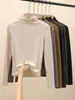 Camiseta de Manga Larga H528 Otoño e Invierno con Peinado Medio y Cepillado para Mujer, Corte Ajustado, Cálida, Se Puede Usar como Capa Base o Ropa Exterior