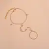 Corrente de Dedo Ajustável com Pérolas Europeia e Americana Transfronteiriça Pulseira Popular 2024 Nova Joia Simples da Moda para Mulheres