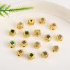 Color oro 18K retención de color micro-engaste circonita dados cuentas cuadradas pulsera diy pulsera joyería accesorios con cuentas