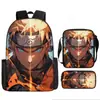 Set de Mochila Escolar de Tres Piezas de Naruto Transfronterizo para Estudiantes de Primaria y Secundaria, Mochila Infantil, Bolso de Hombro