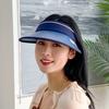 Chapéu de sol noturno feminino verão estilo coreano chapéu protetor solar UV chapéu ciclismo ao ar livre casual respirável vazio chapéu de sol