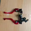 Manillar de Motocicleta CNC FXD Combinación de Colores Rojo y Negro Palanca de Freno y Embrague Modificada Accesorios Universales para Vehículos Eléctricos