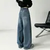 Jeans de Pierna Ancha de Cintura Alta Sueltos Nuevos para Niñas de Primavera y Otoño Tendencia de Moda Pantalones Largos Casuales para Niños Medianos y Grandes Pantalones de Moda