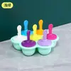 Forma de Sorvete Doméstica Bandeja de Gelo de Sete Furos Forma Caixa de Gelo Mini Cubos de Gelo Suplemento Alimentar Caixa para Bebê Molde de Silicone Colorido