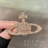 Broche Grande de Saturno con Diamantes Completos de Nueva Emperatriz Viuda Diamante Brillante Clásico de Alto Grado Planeta Accesorios Versátiles para Suéter Ins